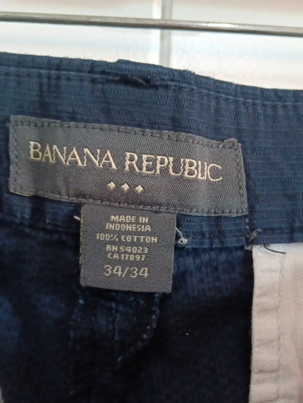 Vintage Banana Republic Navy Blue Fine Bedford Cord Pants 34x34 Y2K